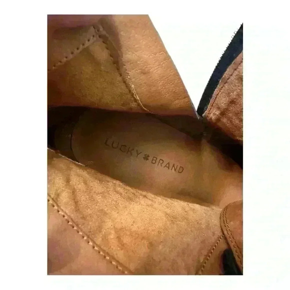 Lucky Brand TAFARI leather platform lace-up ankle booties – black, size 7.5 - Picture 7 of 8